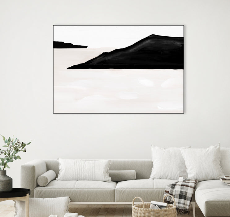 \"Black Mountains\" Canvas Framed Black 36x24 Wall Art