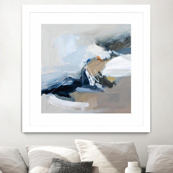 \"Surfacing\" Matted and Framed White 30x30 Wall Art