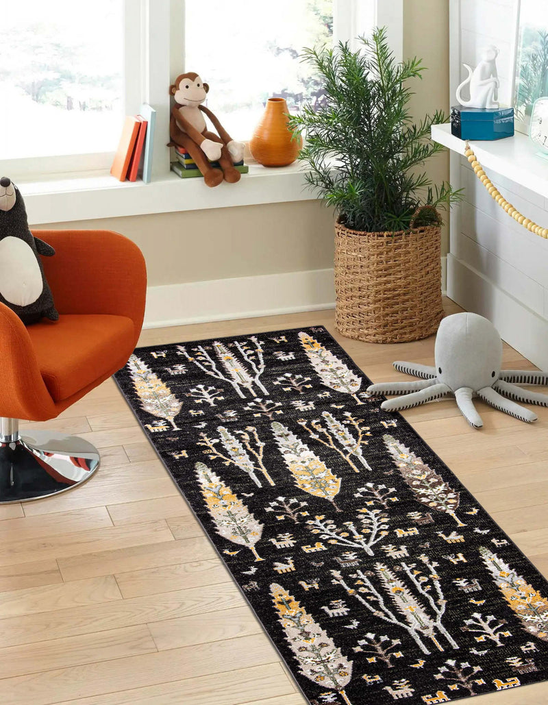 Pine Black Machine Washable Area Rug - 2'6