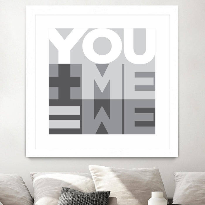 \"You Me We I\" Matted and Framed White 36x36 Wall Art