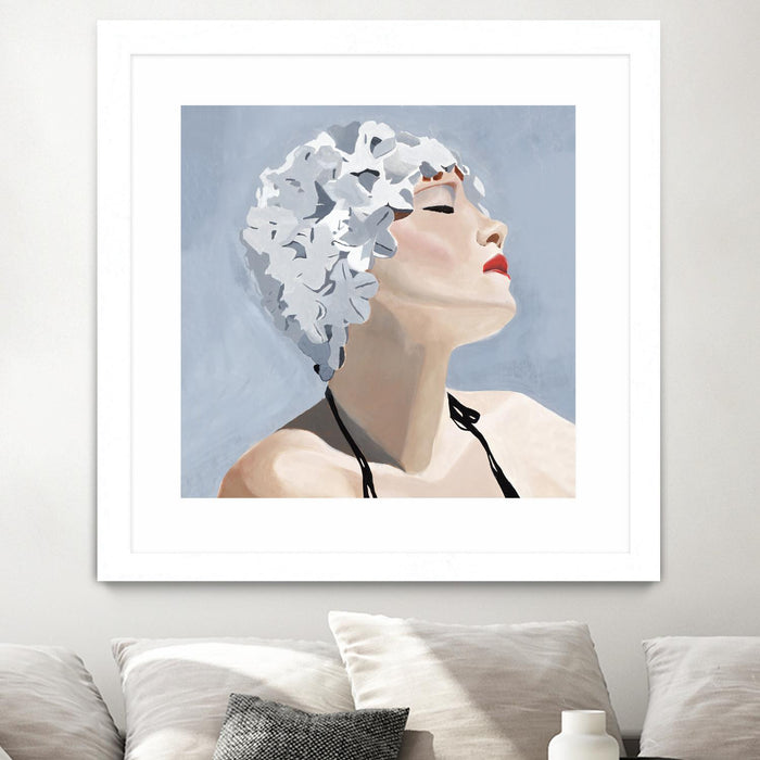 \"Getting My Tan On\" Matted and Framed White 30x30 Wall Art