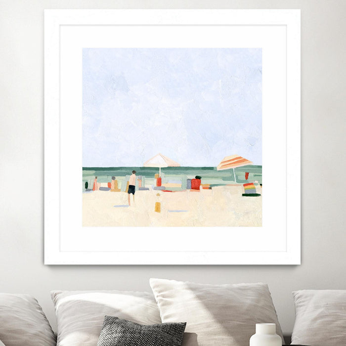 \"Family Vacation Ii\" Matted and Framed White 36x36 Wall Art