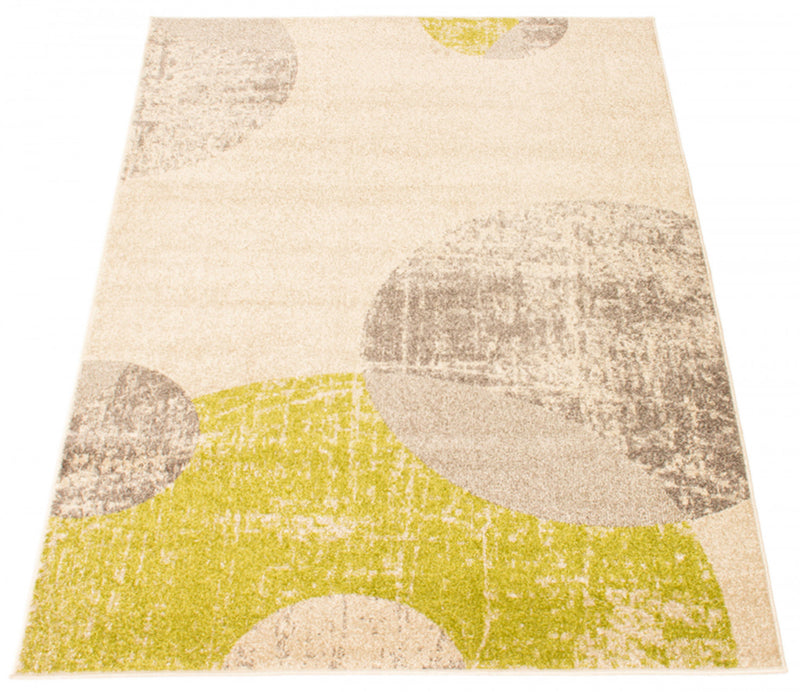Ellegance Ivory / Green 6'7\" x 9'6\" Area Rug