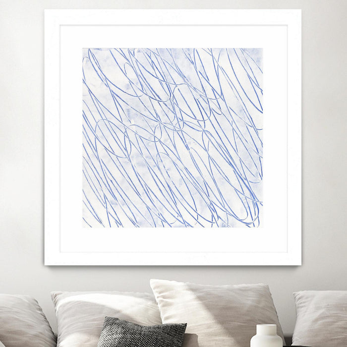 \"Hula Ii\" Matted and Framed White 36x36 Wall Art