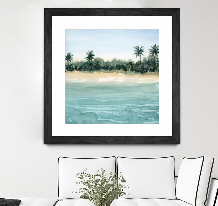 \"Paradis Ii\" Matted and Framed Black 30x30 Wall Art