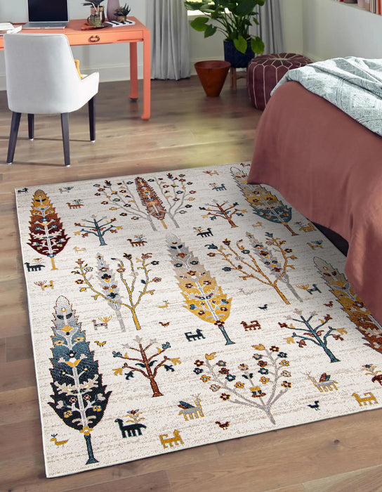 Pine Ivory Machine Washable Area Rug - 6'0\" x 9'0\"