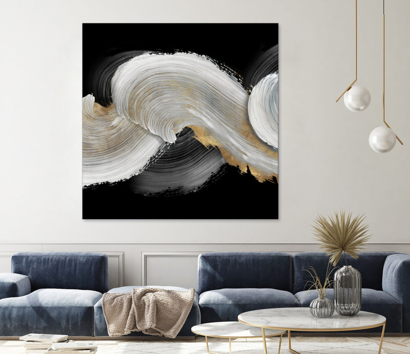 \"White Swirls\" Giant Art 72x72 Wall Art
