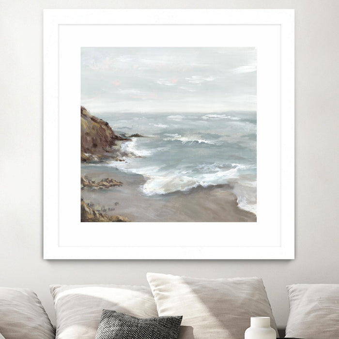 \"Beautiful Bay\" Matted and Framed White 30x30 Wall Art