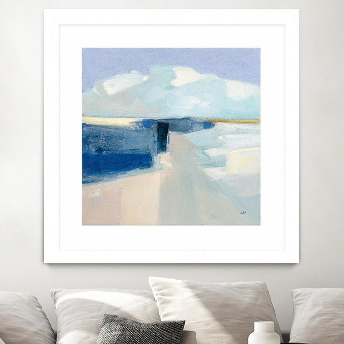 \"Sand And Sky\" Matted and Framed White 36x36 Wall Art