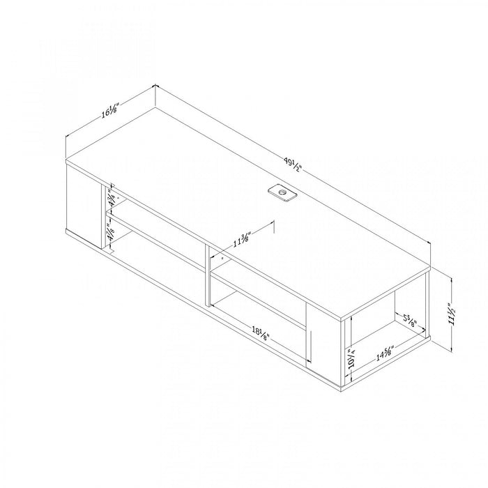 City Life Wall Mounted Media Console - Weathered Oak