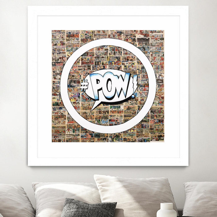 \"Smoke Circus I\" Matted and Framed White 36x36 Wall Art