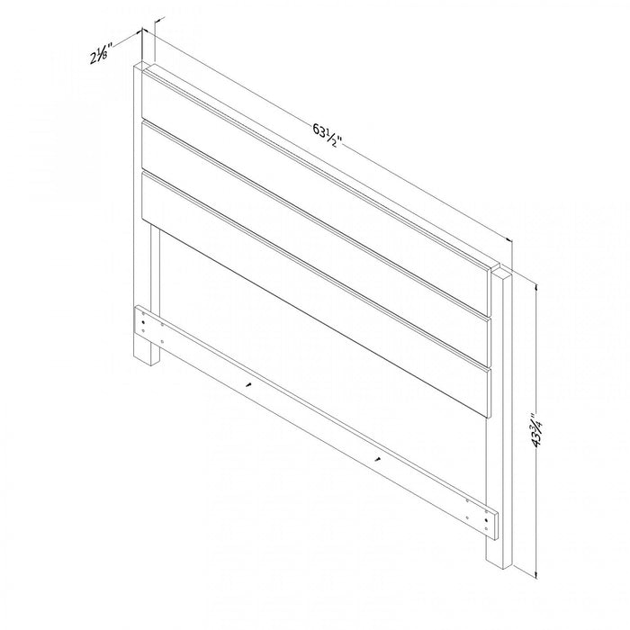 Munich Full/Queen Industrial Headboard - Weathered Oak and Matte Black