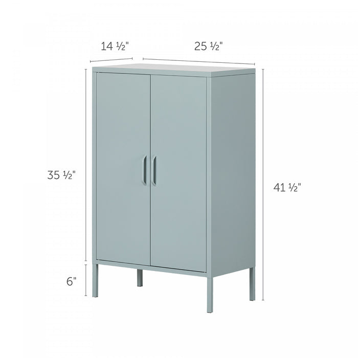 Crea Metal 2-Door Accent Cabinet - Blue