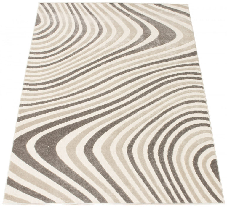 Nikkos Ivory 6'7\" x 9'6\" Area Rug