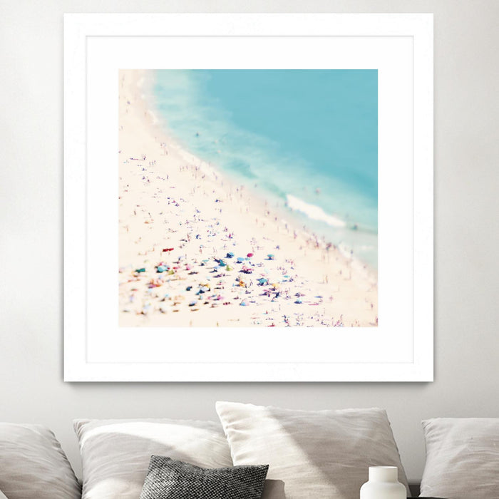 \"Beach Love\" Matted and Framed White 30x30 Wall Art
