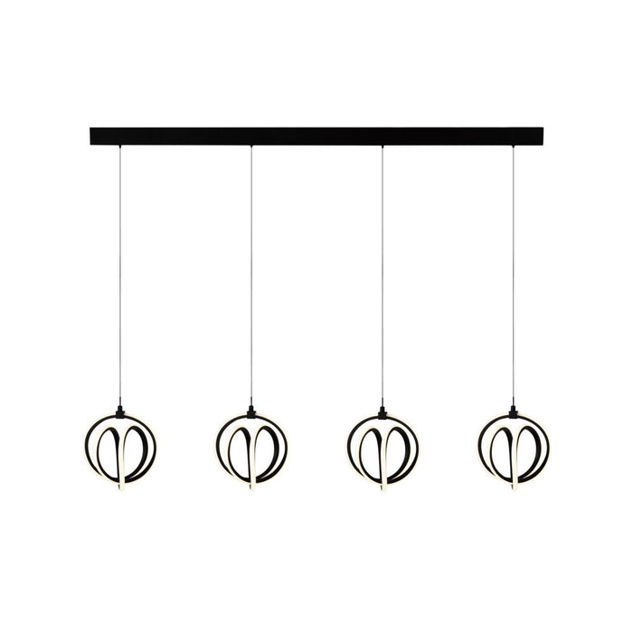 Rose 4-Light LED Black Chandelier