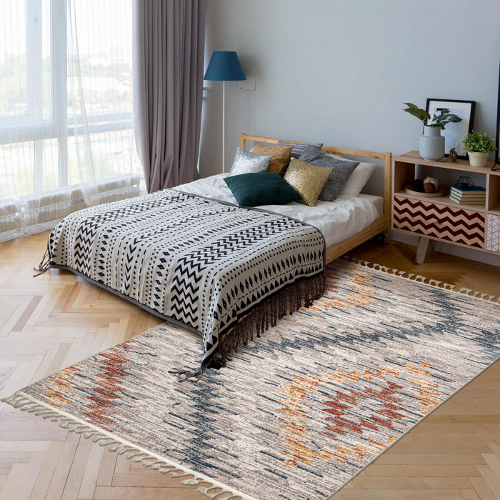 Vera Sun Ivory/Blue Area Rug - 5'2\" x 7'5\"