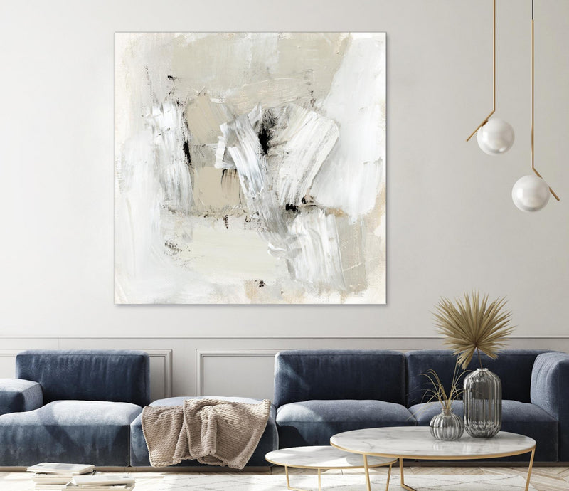 \"Neutral Brushstrokes I\" Giant Art 54x54 Wall Art