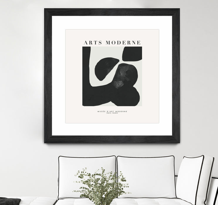 \"Art Moderne\" Matted and Framed Black 36x36 Wall Art
