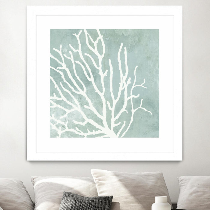 \"Sea Crown I\" Matted and Framed White 30x30 Wall Art