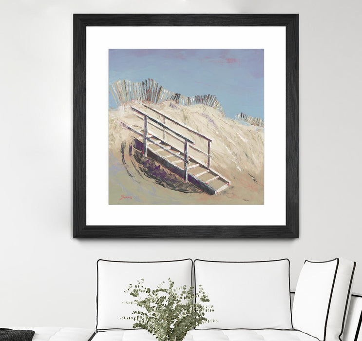 \"Beach Access\" Matted and Framed Black 30x30 Wall Art