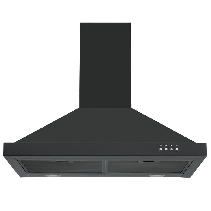 Ancona 30\" Convertible Wall Mount Black Stainless Steel Range Hood - AN-17-16BSS