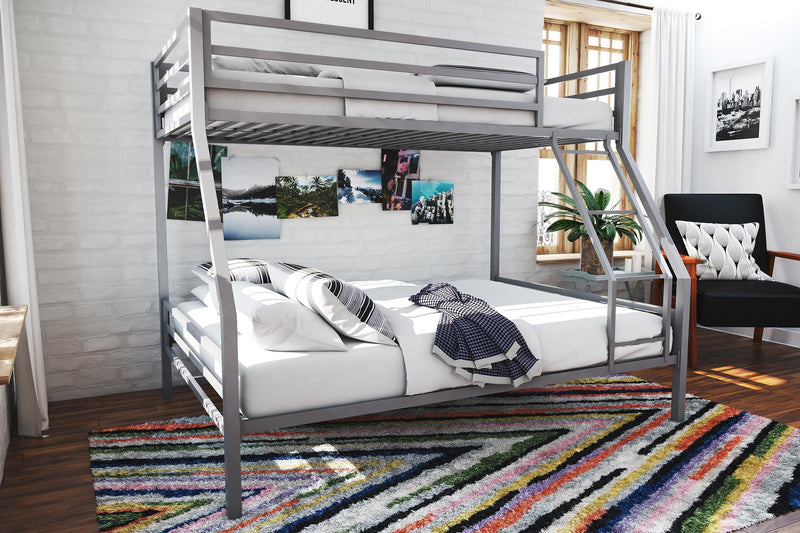 Novogratz Maxwell Twin-Over-Full Metal Bunk Bed - Grey