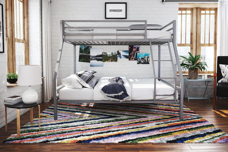 Novogratz Maxwell Twin-Over-Full Metal Bunk Bed - Grey