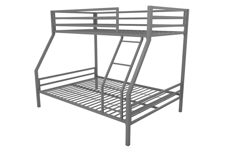 Novogratz Maxwell Twin-Over-Full Metal Bunk Bed - Grey