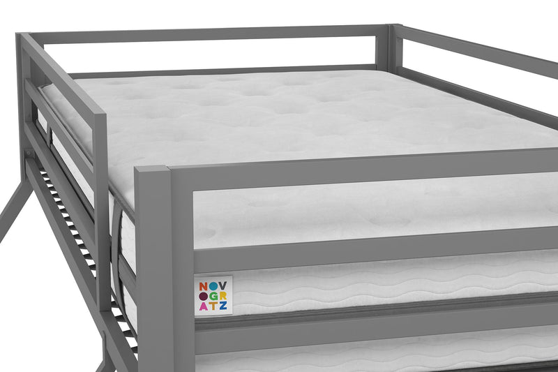 Novogratz Maxwell Twin-Over-Full Metal Bunk Bed - Grey
