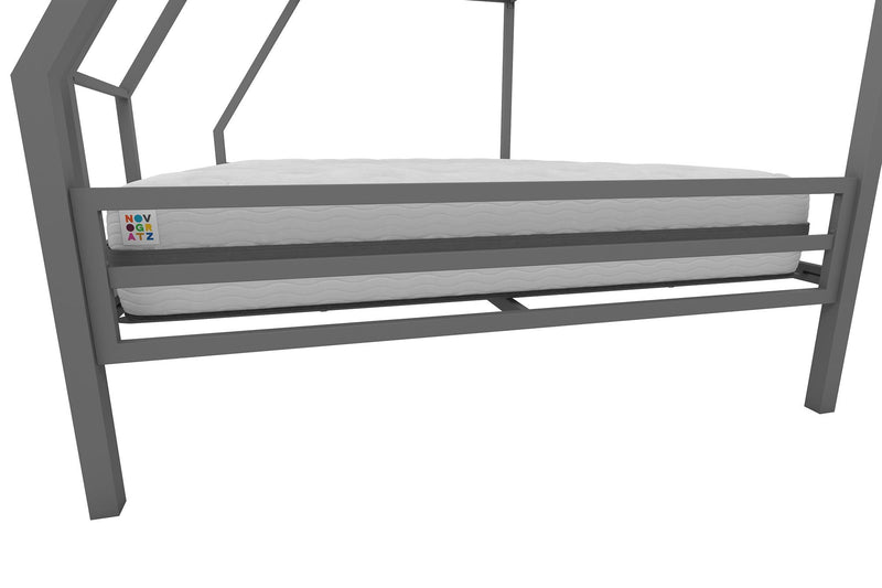 Novogratz Maxwell Twin-Over-Full Metal Bunk Bed - Grey