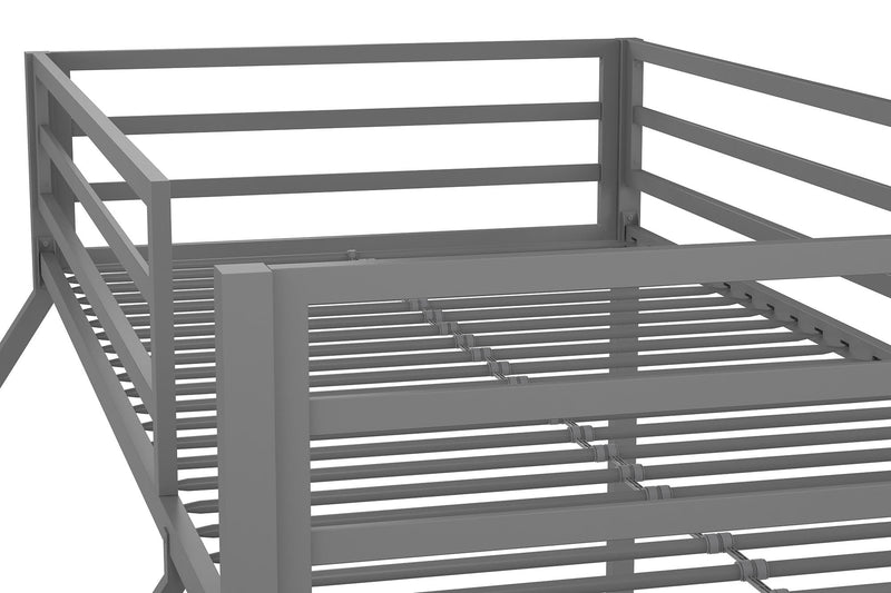 Novogratz Maxwell Twin-Over-Full Metal Bunk Bed - Grey