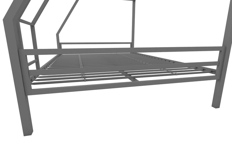Novogratz Maxwell Twin-Over-Full Metal Bunk Bed - Grey
