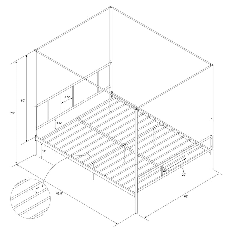 Novogratz Marion Queen Canopy Bed Black The Brick