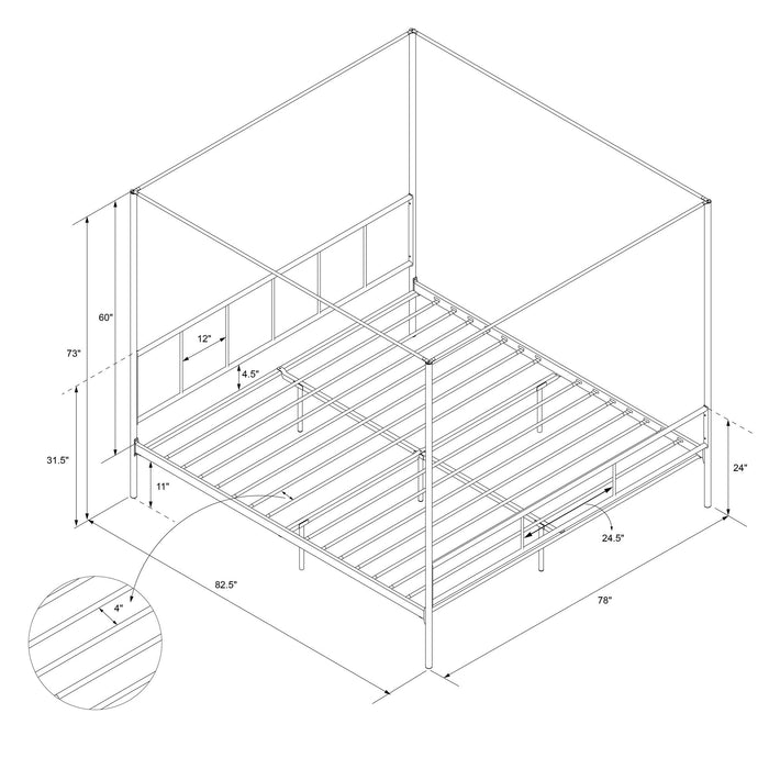Novogratz Marion King Canopy Bed - Black