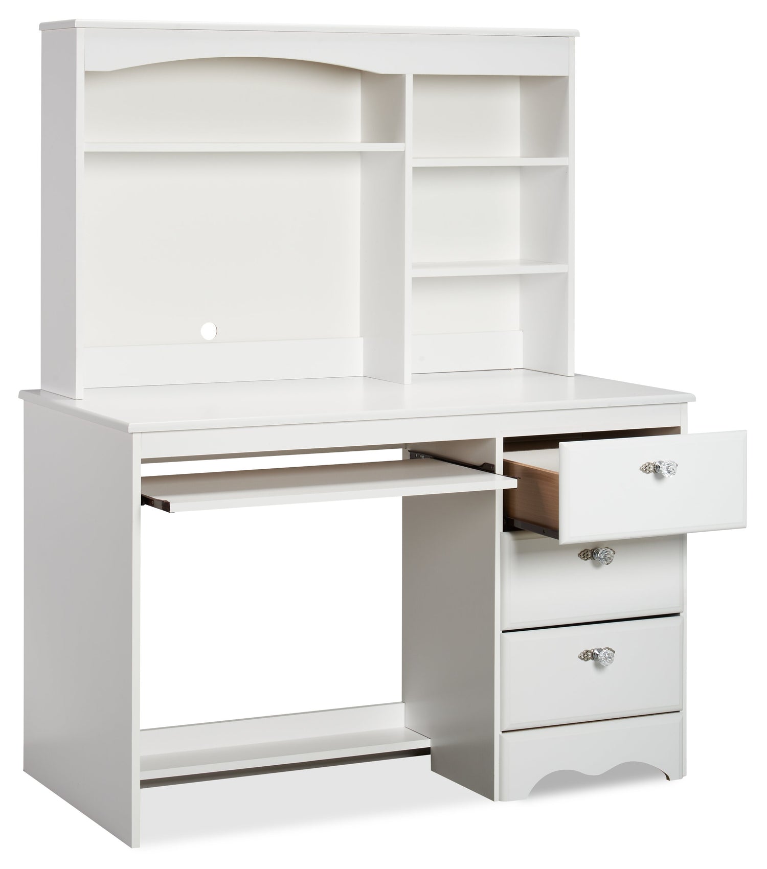 Diamond Dreams Study Desk with Hutch Drawers for Kids White The Brick