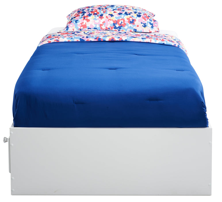 Diamond Dreams Mates Bed with 3-Drawer Storage for Kids, White - Twin Size