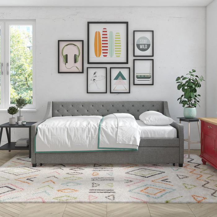 Novogratz Her Majesty Daybed and Trundle - Grey