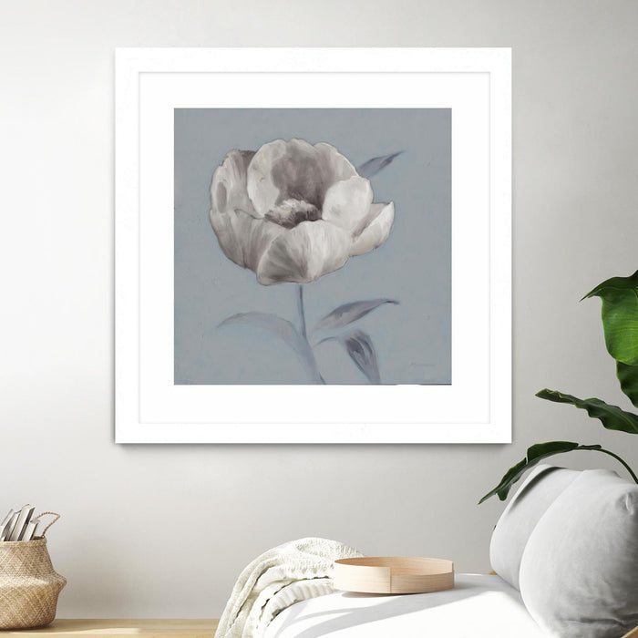 \"Floral Symposium I\" Matted and Framed White 30x30 Wall Art