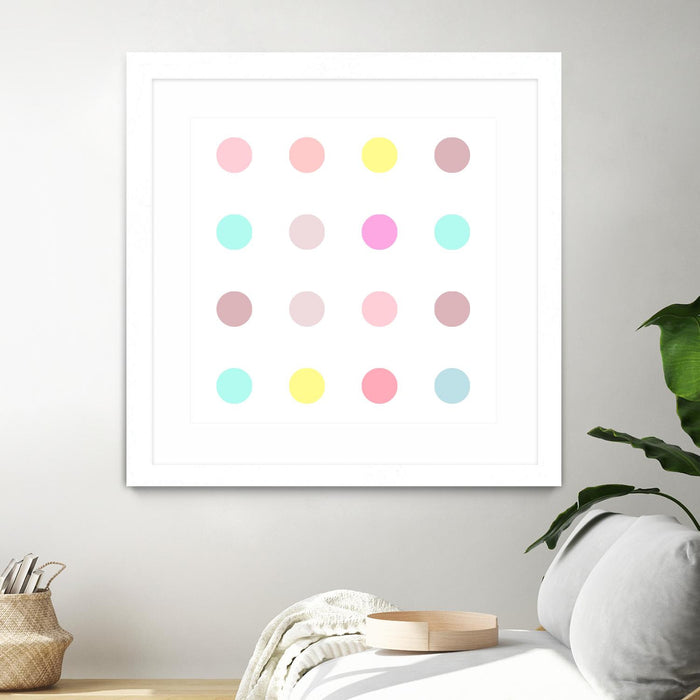 \"Pink Iv\" Matted and Framed White 30x30 Wall Art