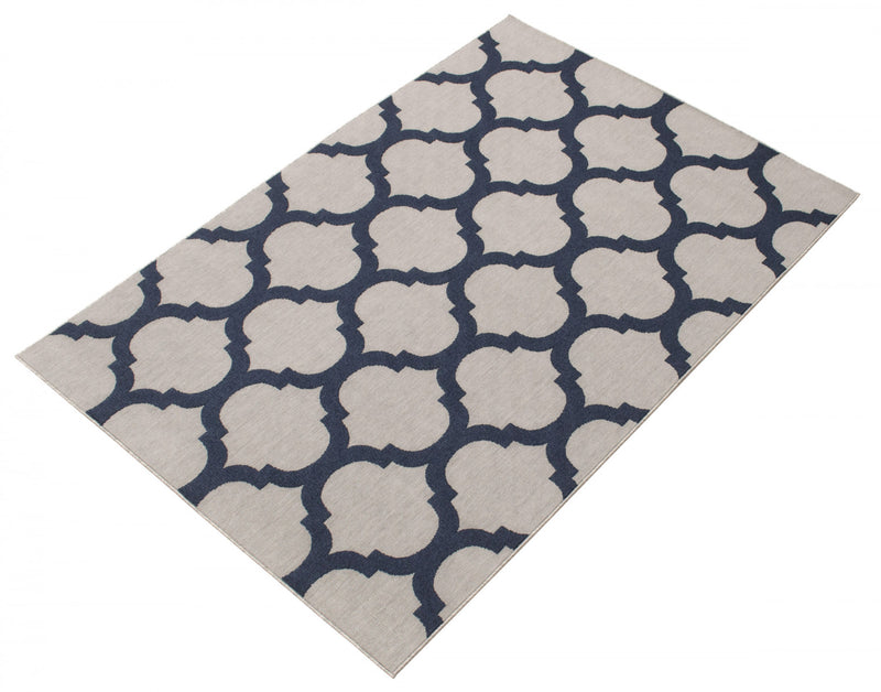 Sophie Grey-Navy Area Rug - 6'7\" x 9'6\"