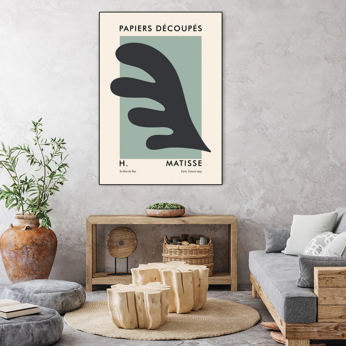 \"Papiers Découpés Vi\" Canvas Framed Black 18x24 Wall Art
