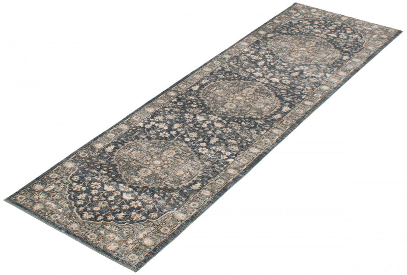 Octavian Tabriz Grey Area Rug - 2'7\" x 8'2\"
