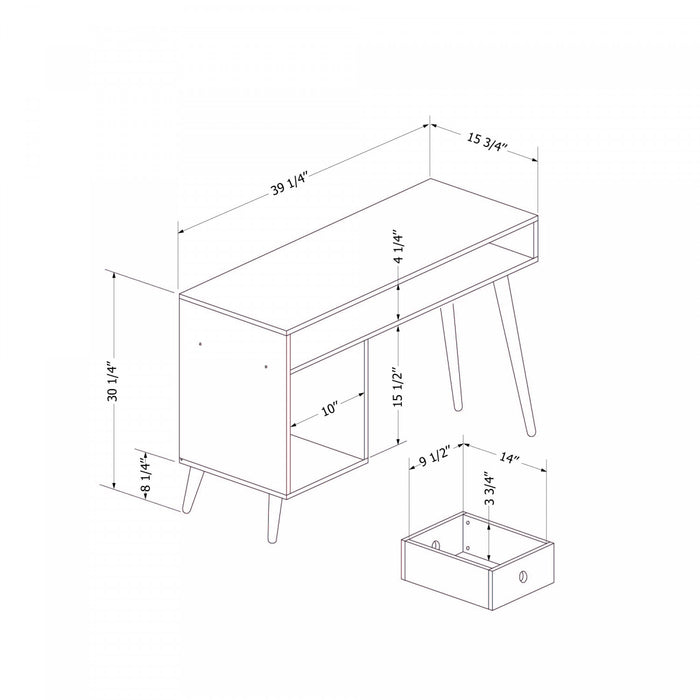 Kodali Computer Desk - Natural Wood 