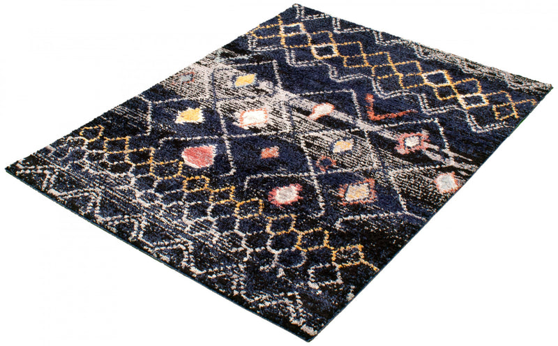 Makondo Classic Navy Blue Area Rug - 6'7\" x 9'6\"