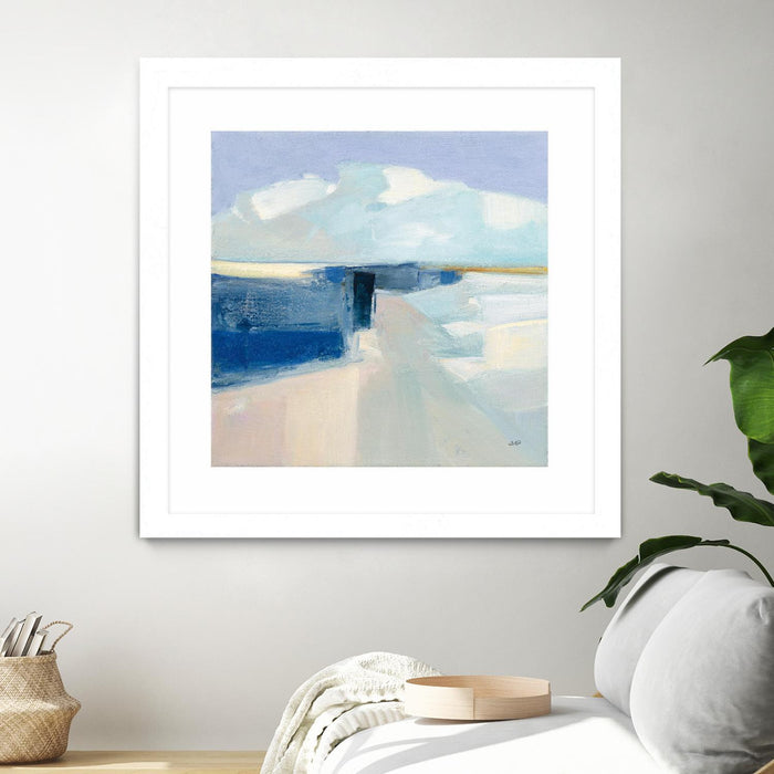 \"Sand And Sky\" Matted and Framed White 36x36 Wall Art