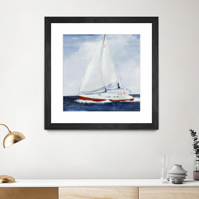 \"Chasing The Sun\" Matted and Framed Black 30x30 Wall Art