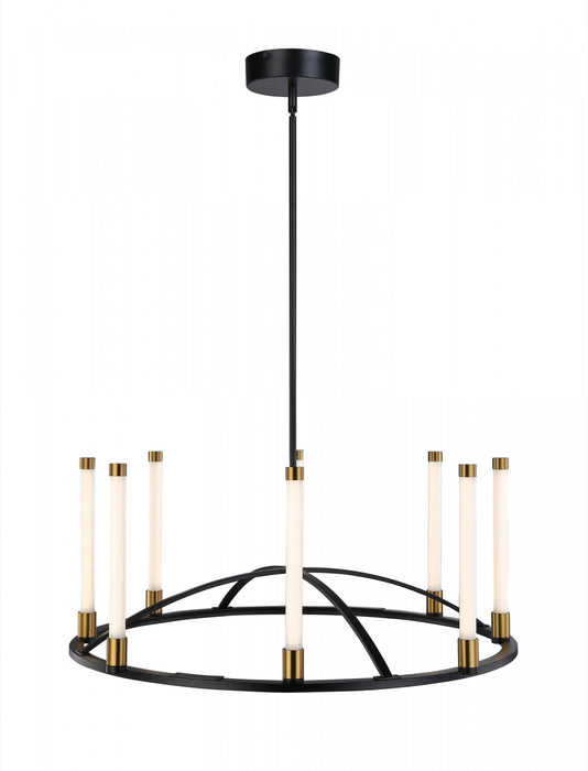 Infiniti Matte Black & Brass 8-Light Integrated LED Chandelier
