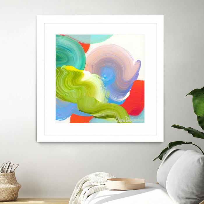 \"Vav 05\" Matted and Framed White 36x36 Wall Art