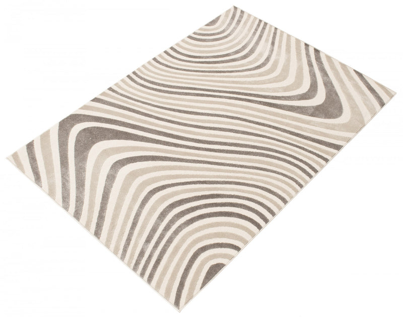 Nikkos Ivory 6'7\" x 9'6\" Area Rug